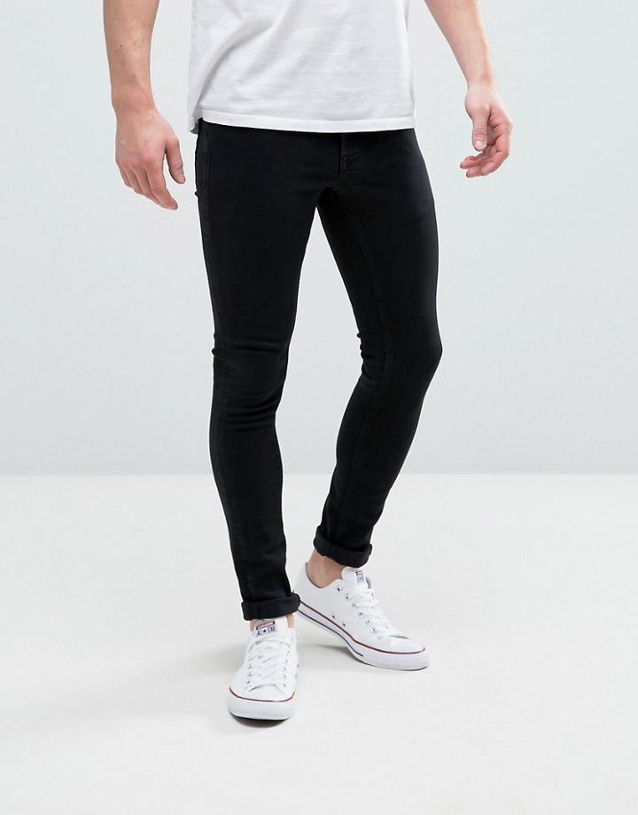 Hoxton Denim Extreme Skinny Black Jeans - Black