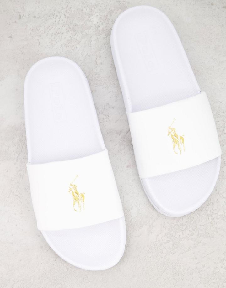 Polo Ralph Lauren Logo Slider In White