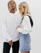 Collusion Unisex Long Sleeve T-shirt In White - White