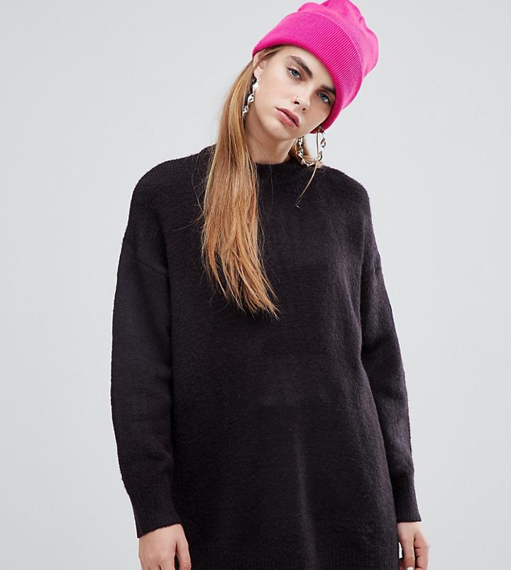 Bershka Crew Neck Long Length Sweater In Black - Beige
