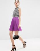 Asos Pleated Mini Skirt - Purple
