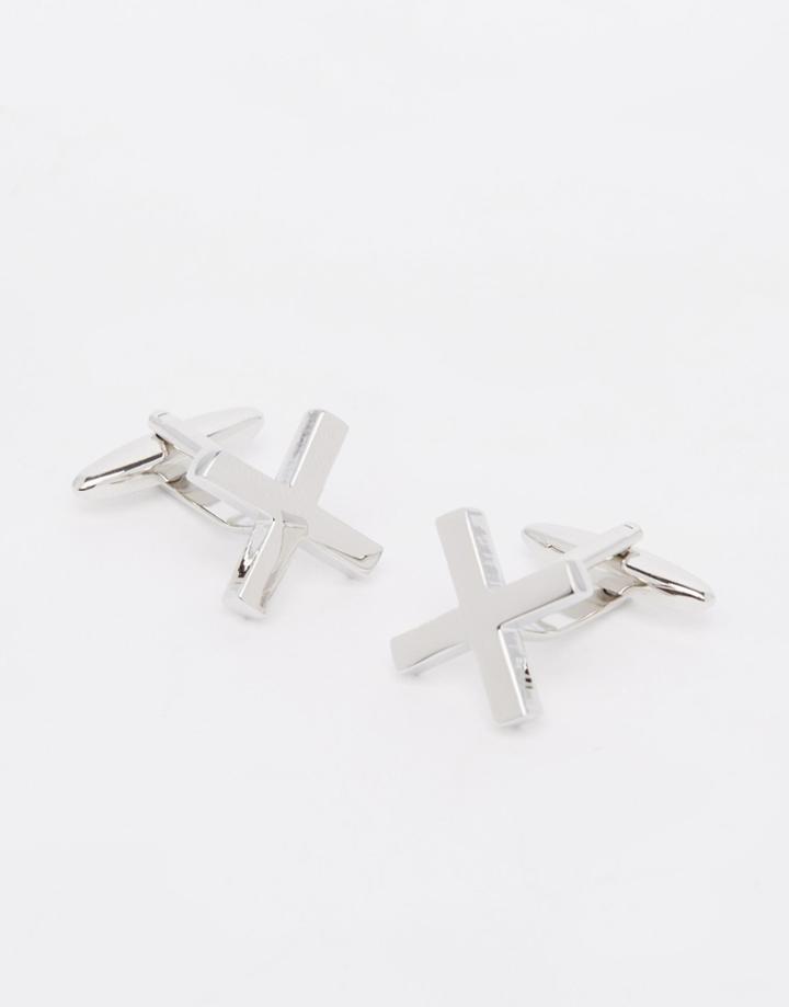 Asos X Cufflinks In Silver - Rhodium