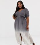 Religion Plus Maxi Dress In Ombre-white