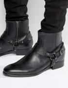 Hudson London Wyman Leather Boots - Black