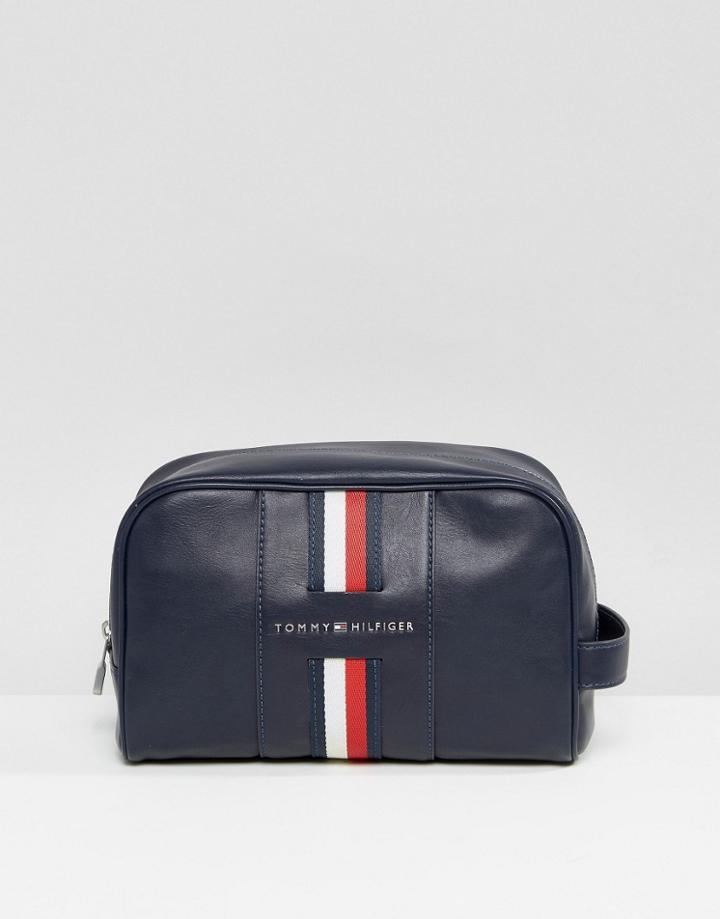 Tommy Hilfiger Stripe Toiletry Bag In Navy - Navy