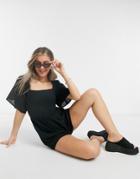 Influence Shirred Bust Romper In Black