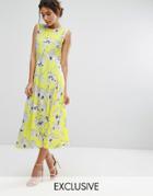 Every Cloud Graphic Floral Midi Dress - Multi