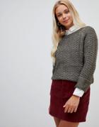 Wild Flower Chunky Knit Sweater - Green