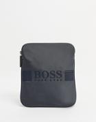Boss Pixel Crossbody Bag With Large Logo In Gray-grey