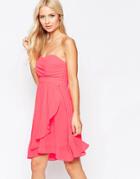 Traffic People Chiffon Bold Prom Dress With Bandeau Top - Pink