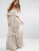 Needle And Thread Floral Pleated Printed Maxi Dress - Pink