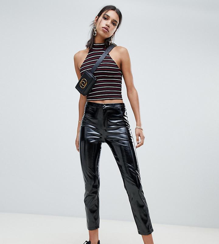 Na-kd Vinyl Pants In Black - Black