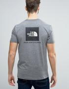 The North Face Red Box T-shirt Back Logo In Mid Gray Heather