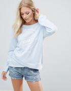 Blend She Wrap Print Sweater - Blue