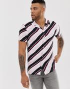 River Island Revere Striped Shirt In Pink