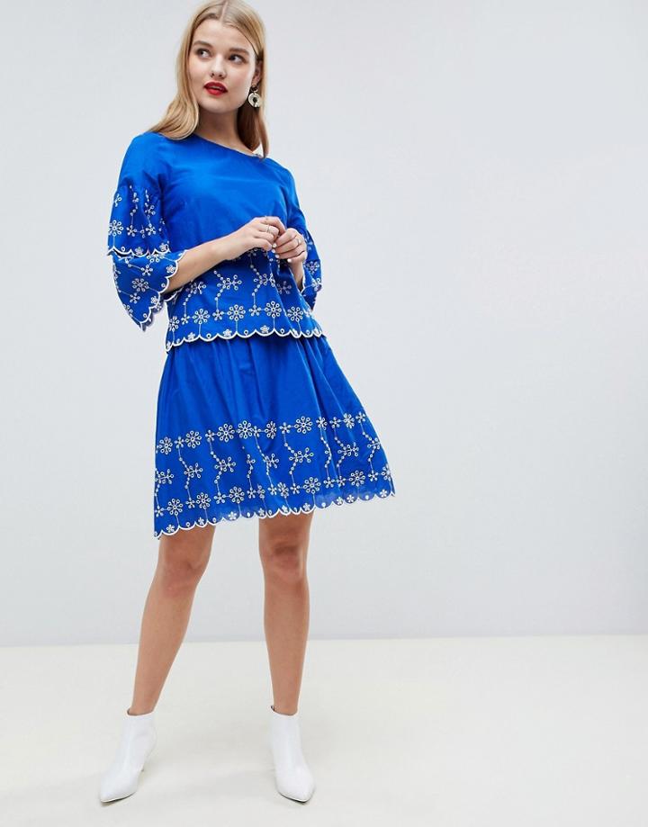 Vero Moda Embroidered Mini Skirt