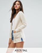 Asos Tall Ultimate Chunky Knit Cardigan - Beige
