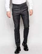 Hart Hollywood By Nick Hart 100% Wool Suit Pants In Slim Fit - Charcoal