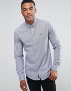 Armani Jeans Shirt With Logo In Navy Gingham Check Slim Fit - Navy