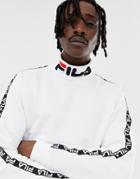 Fila Black Line Drey Logo Turtleneck Sweatshirt With Taping In White - White