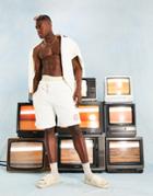 Asos Design Relaxed Shorts In Off White With Print - Part Of A Set-neutral