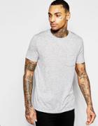 Asos T-shirt With Contrast Stitching In Neppy Fabric Interest - Gray