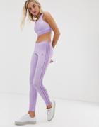 Adidas Originals Side Stripe Tights In Lilac - Purple