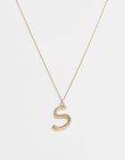 Pieces Chunky Gold 's' Initial Necklace - Gold