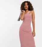 Club L London Tall Midi Bodycon Dress With Hardware Back Detail In Pink - Pink