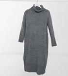 New Look Maternity Roll Neck Dress In Dark Gray-grey