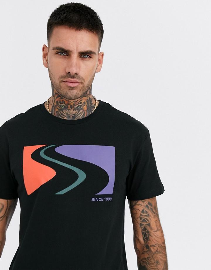 Jack & Jones Originals Relaxed Fit Graphic T-shirt In Black