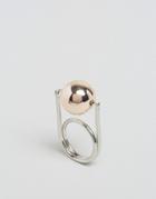 Designb London Spinning Ball Ring - Silver