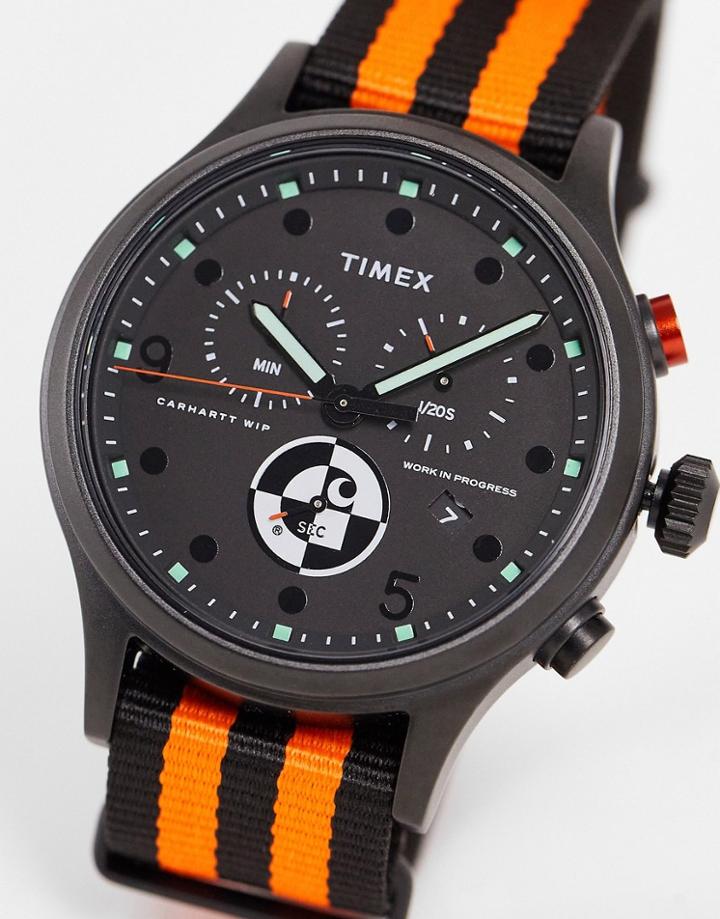 Carhartt Wip X Timex Range C Allied Chronograph Watch In Black