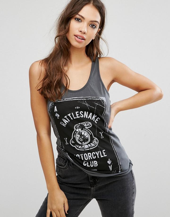 Religion Snake Print Tank - Gray