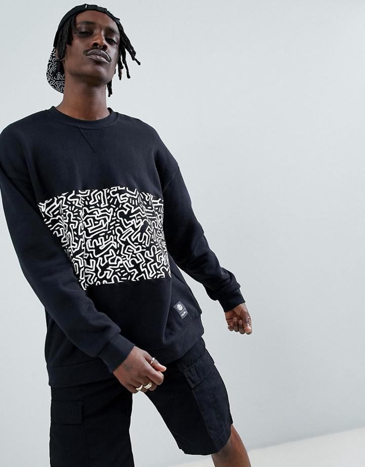 Element X Keith Haring Sweat In Black - Black