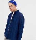 Collusion Oxford Shirt In Navy - Navy