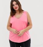 Asos Design Curve Organic Cotton Super Oversized Tank In Washed Pink
