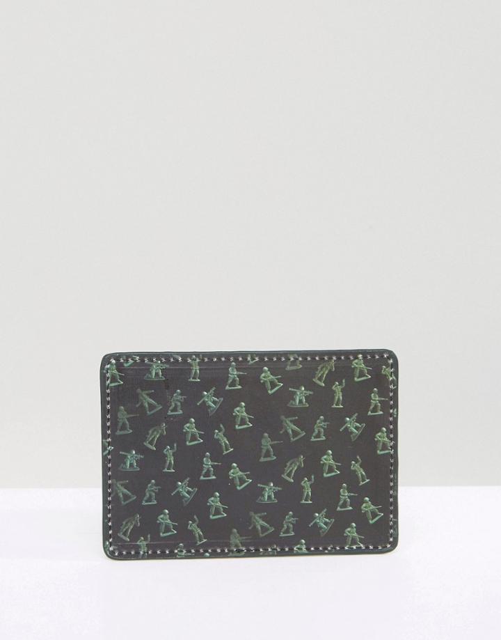Cheats And Thieves Card Holder With Toy Soldier Print - Black