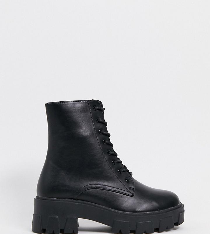 Raid Wide Fit Rexx Chunky Ankle Boots In Black