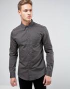 Burton Menswear Slim Fit Oxford Shirt - Gray