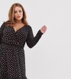 Oasis Curve Tea Dress In Heart Print - Black