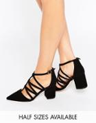 Asos Surreal Caged Pointed Heels - Black