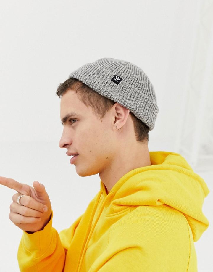 Adidas Originals Short Beanie In Gray D98948 - Gray
