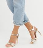 New Look Wide Fit Strappy Sandal In Metallic-multi