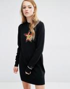 Fred Perry Bella Freud Star Merino Knit Dress - Black