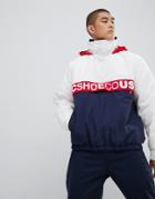 Dc Shoes Half Zip Overhead Water Resistant Jacket - White