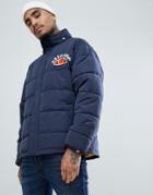Ellesse Esperia Padded Jacket With Contrast Lining In Navy - Navy