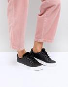 New Look Fur Tongue Lace Up Sneaker - Black
