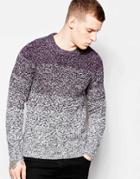 Minimum Ombre Knit Crew Neck Sweater - Purple