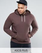 Asos Plus Hoodie In Brown - Brown